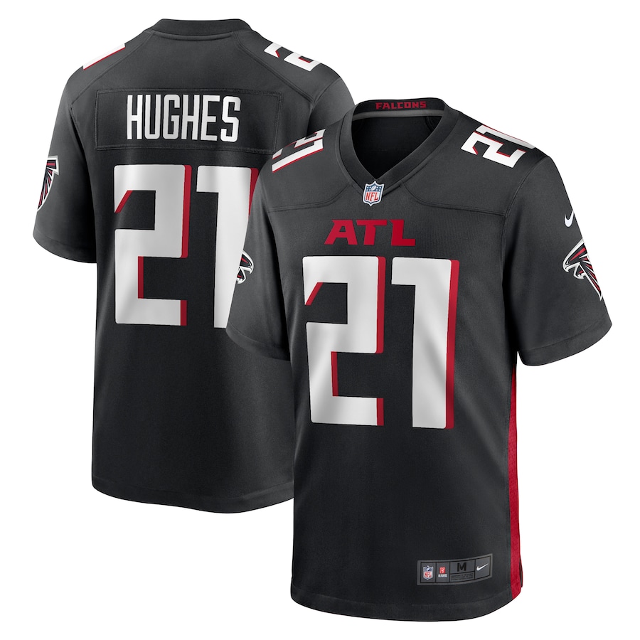 Men's Atlanta Falcons Mike Hughes Nike Black Game Player Jersey - Ujersey