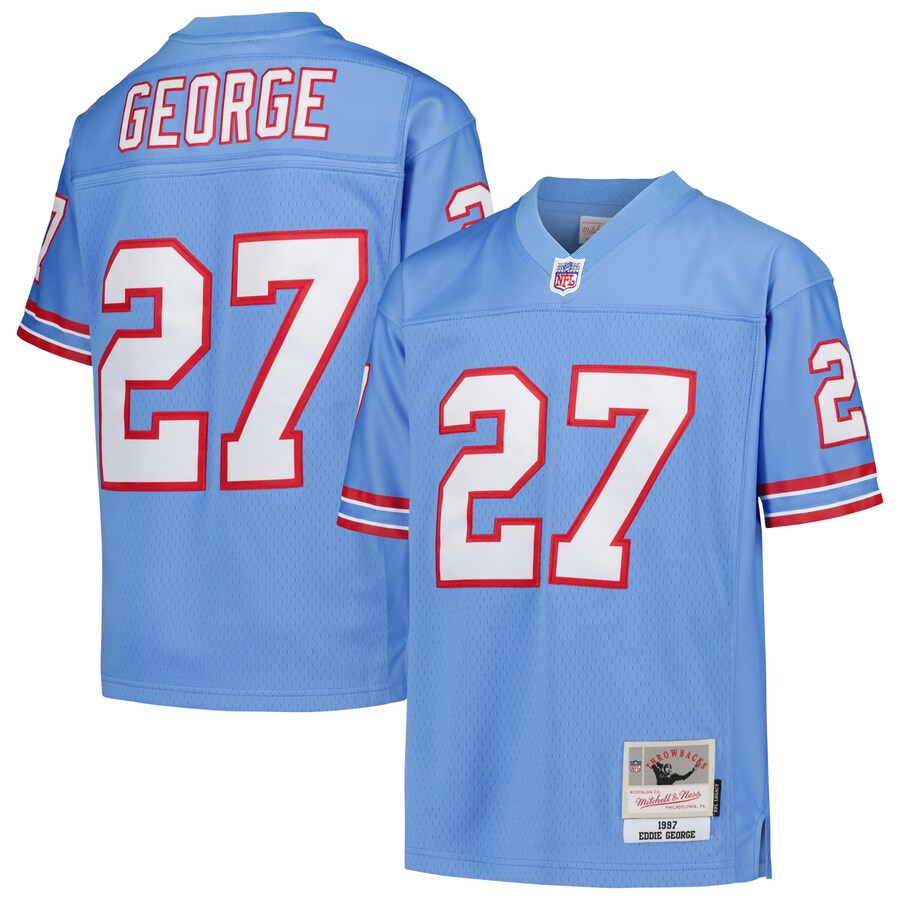 Youth Houston Oilers Eddie George Mitchell & Ness Light Blue Gridiron Classics 1997 Retired Player Legacy Jersey - Ujersey