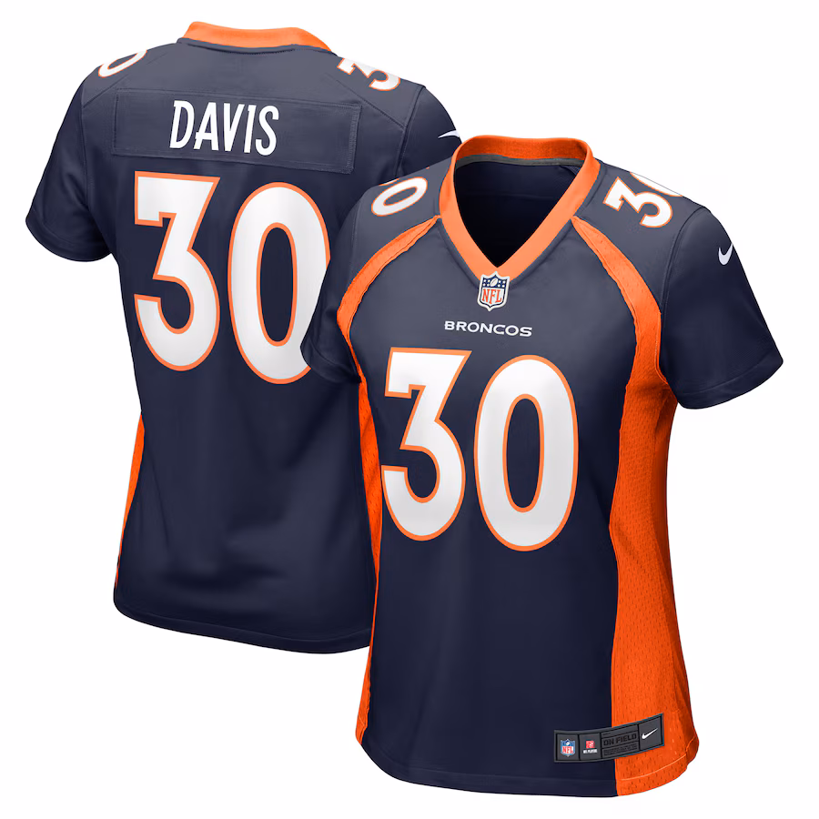 Women's Denver Broncos Terrell Davis Nike Navy Retired Player Jersey - Ujersey