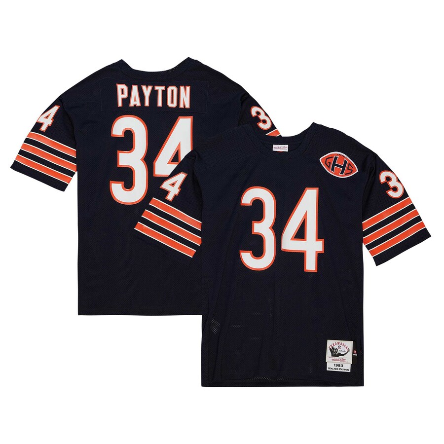 Men's Chicago Bears 1983 Walter Payton Mitchell & Ness Navy Authentic Throwback Retired Player Jersey - Ujersey