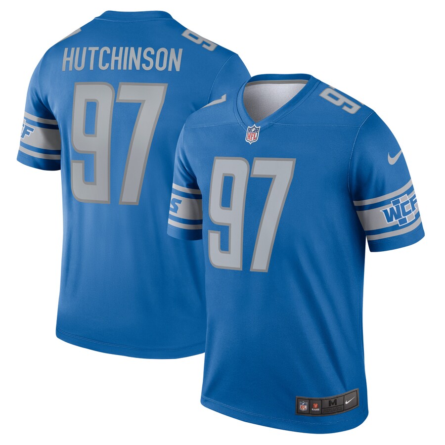 Men's Detroit Lions Aidan Hutchinson Nike Blue Legend Jersey - Ujersey