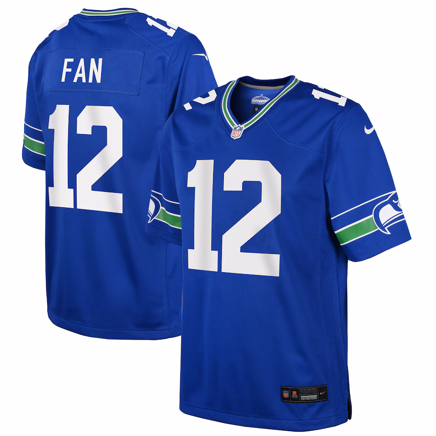 Youth Seattle Seahawks 12s Nike Royal Game Jersey - Ujersey