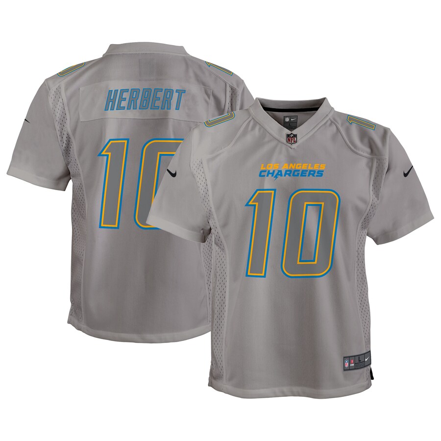 Youth Los Angeles Chargers Justin Herbert Nike Gray Atmosphere Game Jersey - Ujersey