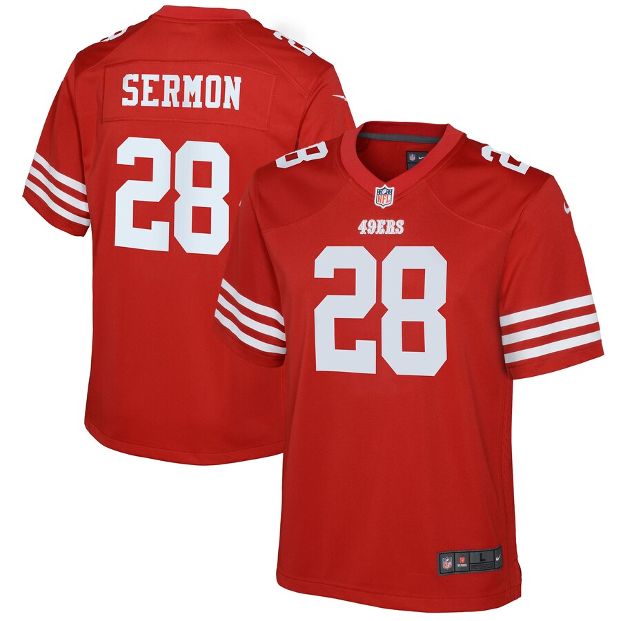 Youth San Francisco 49ers Trey Sermon Nike Scarlet Game Jersey - Ujersey