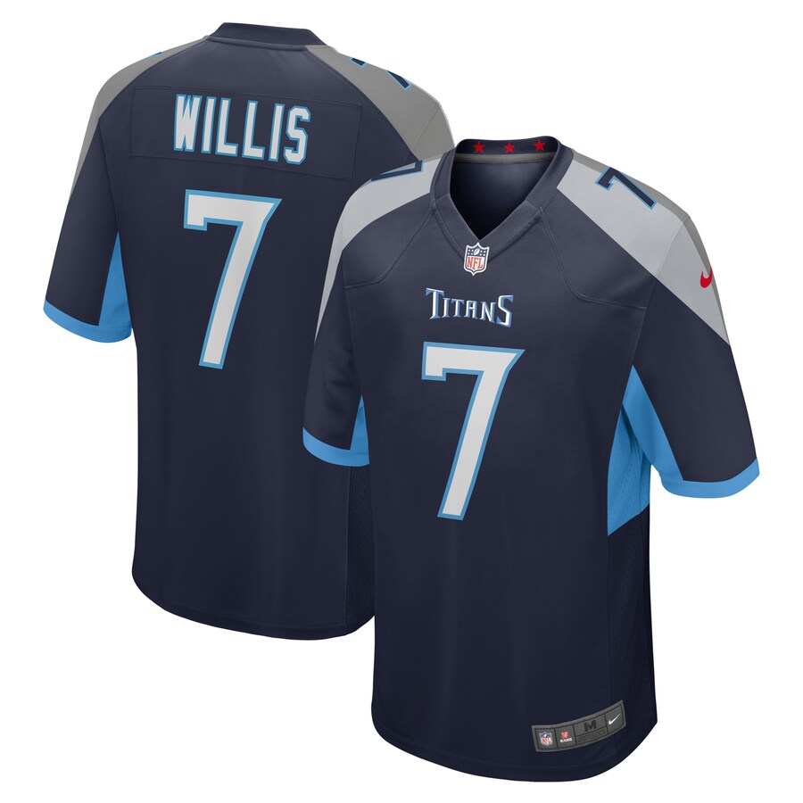 Men's Tennessee Titans Malik Willis Nike Navy Player Game Jersey - Ujersey