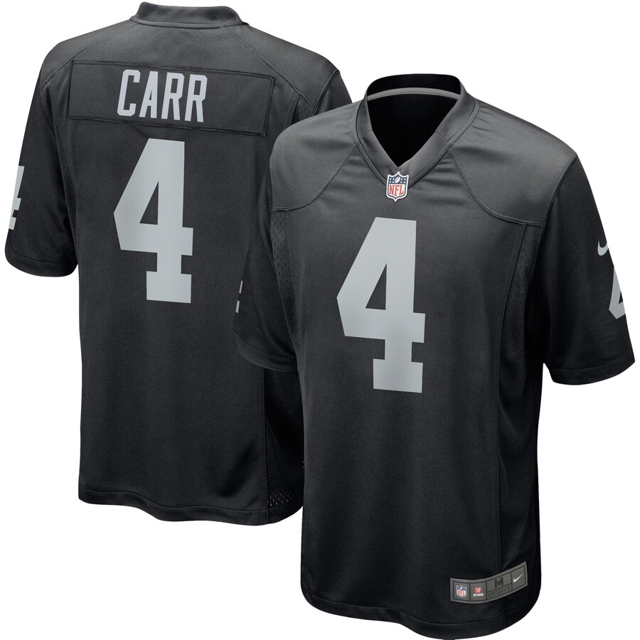 Youth Las Vegas Raiders Derek Carr Nike Black Team Color Game Jersey - Ujersey