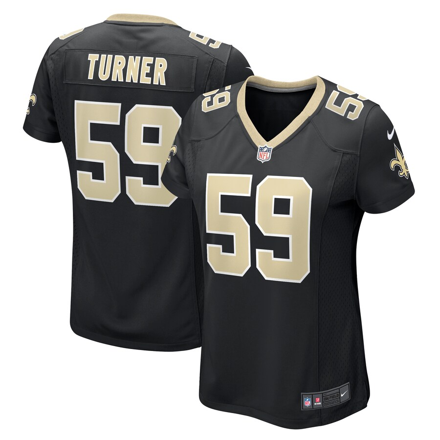 Women's New Orleans Saints Trai Turner Nike  Black Team Game Jersey - Ujersey