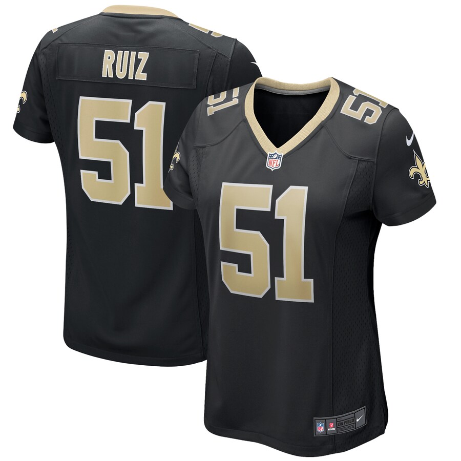 Women's New Orleans Saints Cesar Ruiz Nike Black Game Jersey - Ujersey
