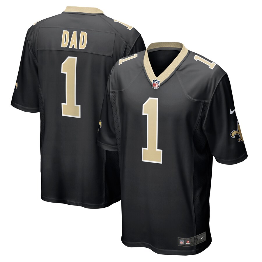 Men's New Orleans Saints Number 1 Dad Nike Black Game Jersey - Ujersey