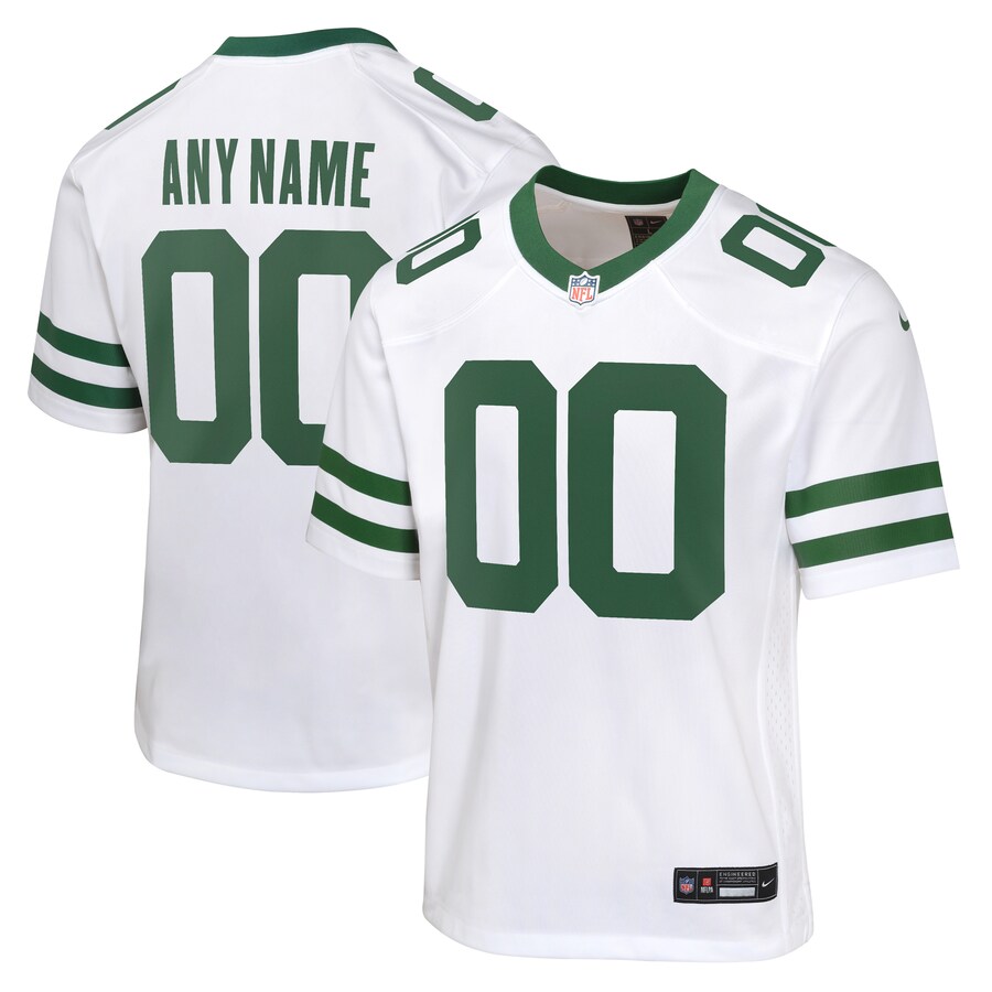 Youth New York Jets  Nike Legacy White Custom Game Jersey - Ujersey