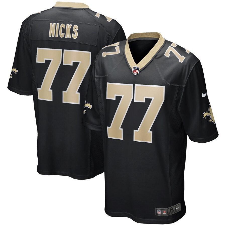 Men's New Orleans Saints Carl Nicks Nike Black Game Retired Player Jersey - Ujersey