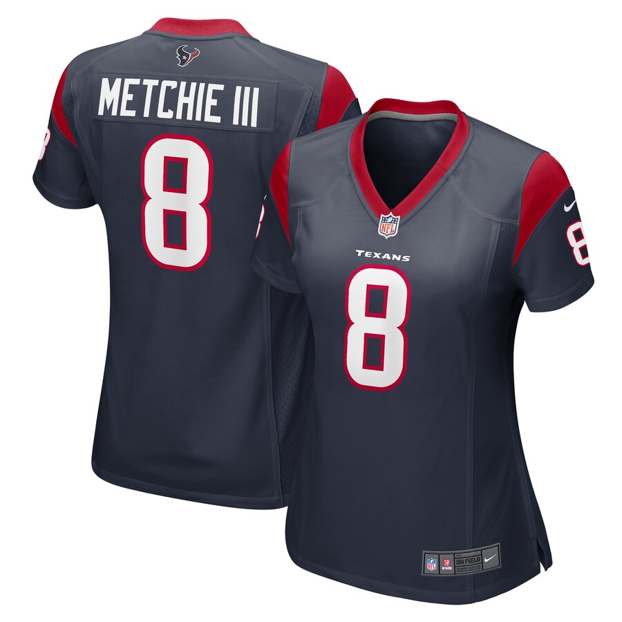 Women's Houston Texans John Metchie III Nike Navy Game Player Jersey - Ujersey