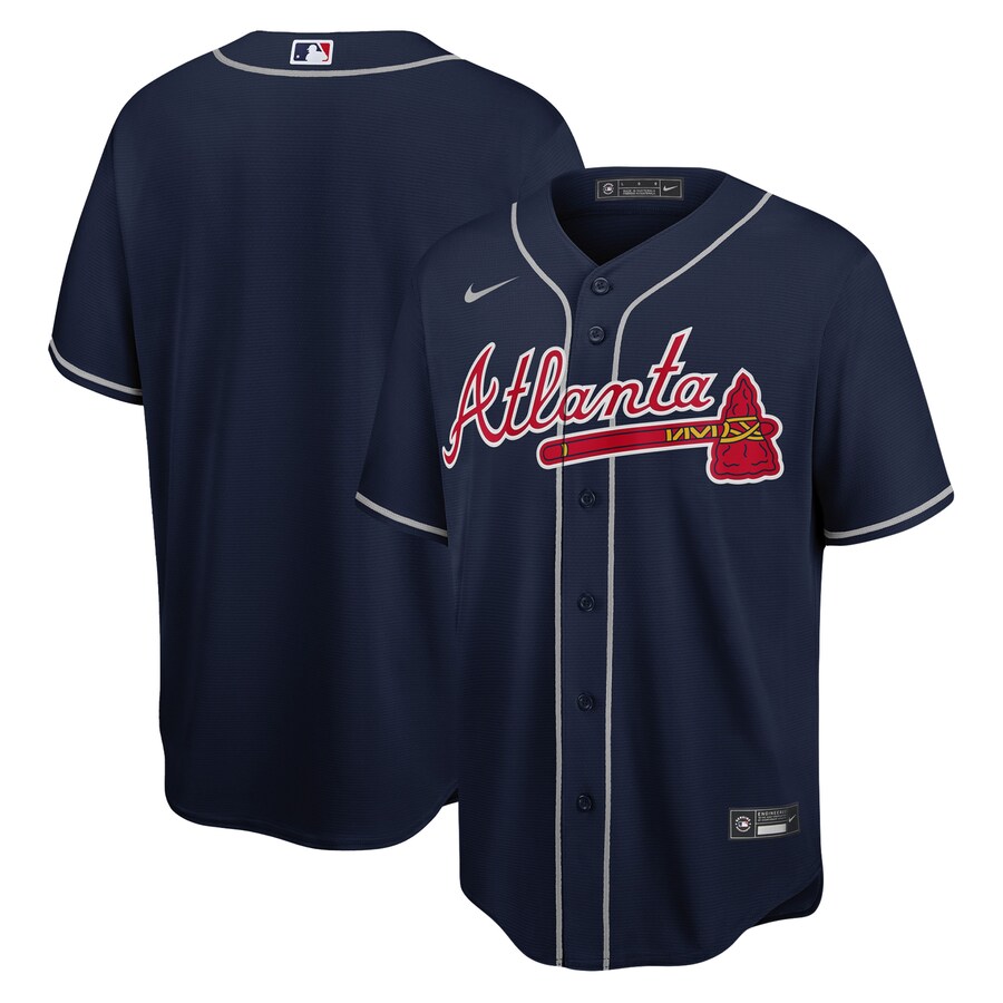 Men's Atlanta Braves  Nike Navy Big & Tall Alternate Replica Team Jersey - Ujersey