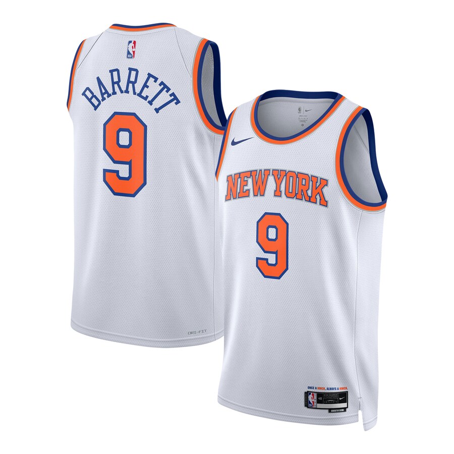 Unisex New York Knicks RJ Barrett Nike White Swingman Jersey - Association Edition - Ujersey