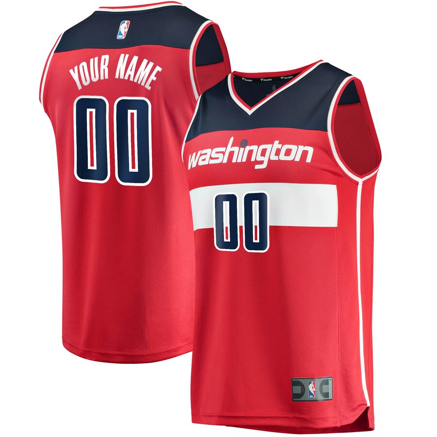 Men's Washington Wizards Fanatics Red Fast Break Custom Replica Jersey - Icon Edition - Ujersey