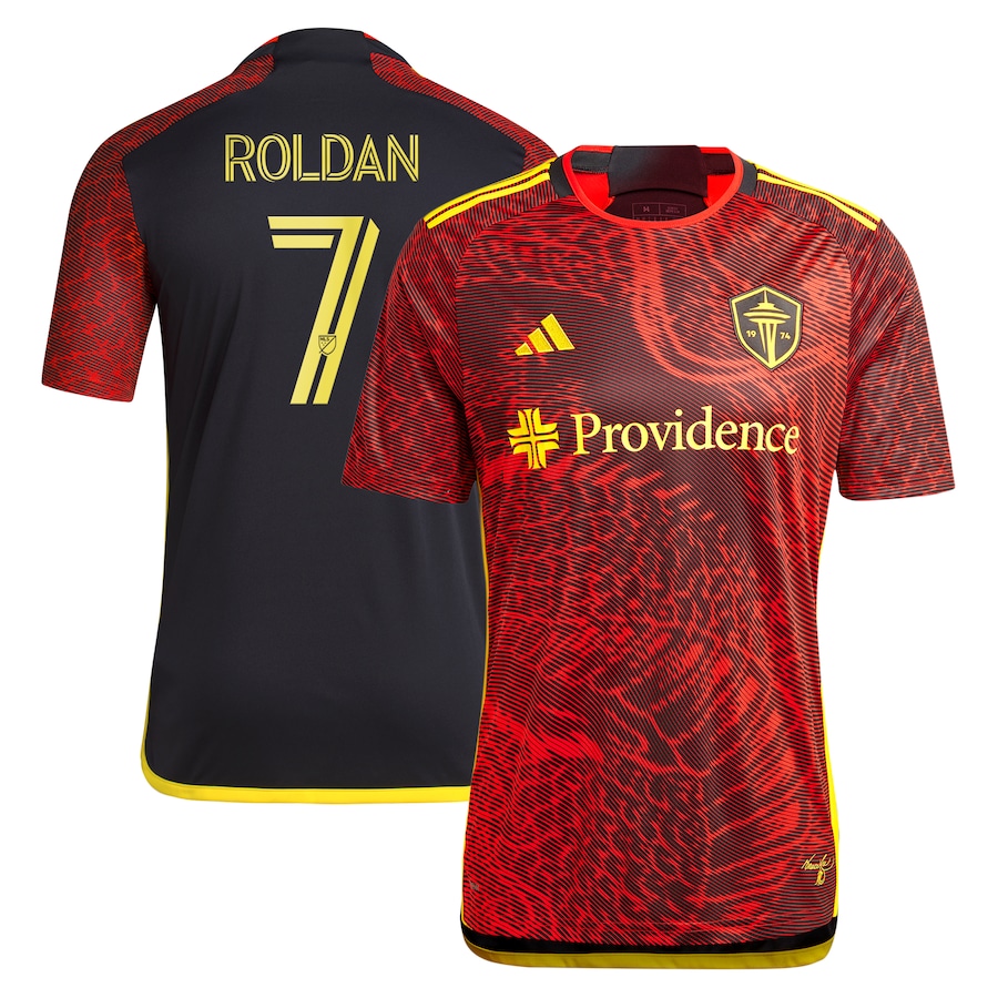 Men's Seattle Sounders FC Cristian Roldan adidas Red 2024 The Bruce Lee Kit Replica Player Jersey - Ujersey