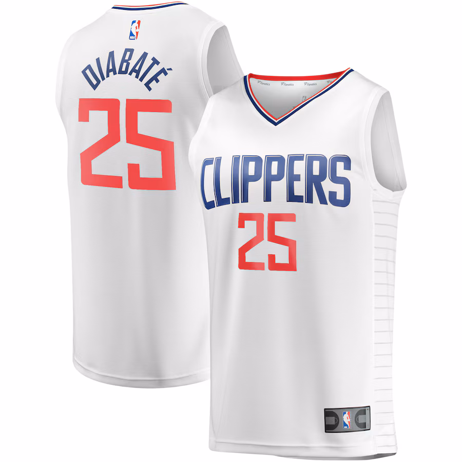 Youth LA Clippers Moussa Diabaté Fanatics White Fast Break Player Jersey - Association Edition - Ujersey