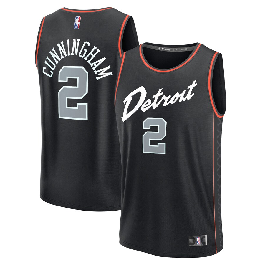 Youth Detroit Pistons Cade Cunningham Fanatics Black Fast Break Jersey - City Edition - Ujersey