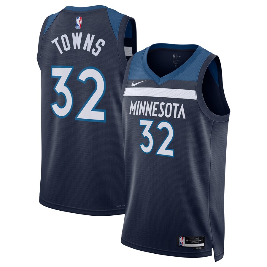 Unisex Minnesota Timberwolves Karl-Anthony Towns Nike Navy Swingman Jersey - Icon Edition - Ujersey
