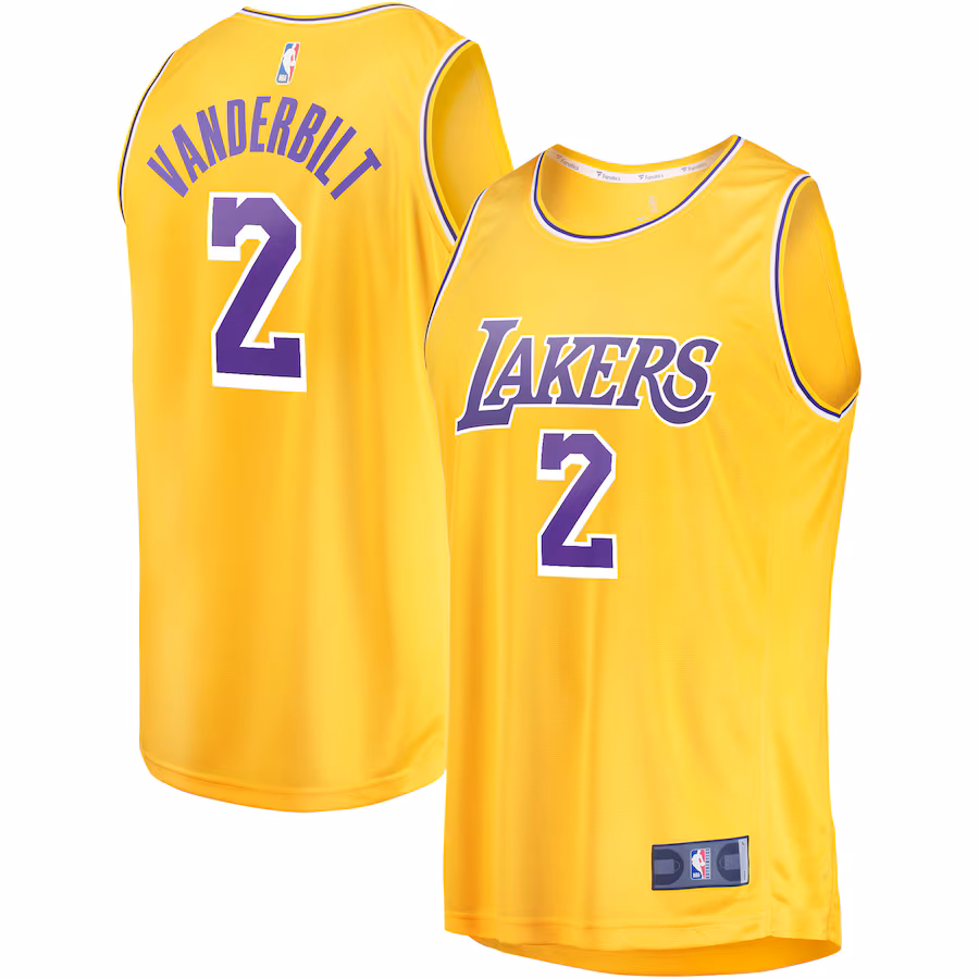 Youth Los Angeles Lakers Jarred Vanderbilt Fanatics Gold Fast Break Player Jersey - Icon Edition - Ujersey