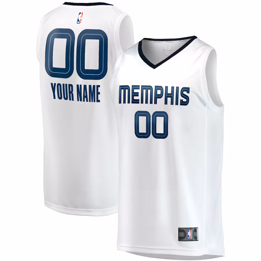 Youth Memphis Grizzlies  Fanatics White Fast Break Replica Custom Jersey - Association Edition - Ujersey