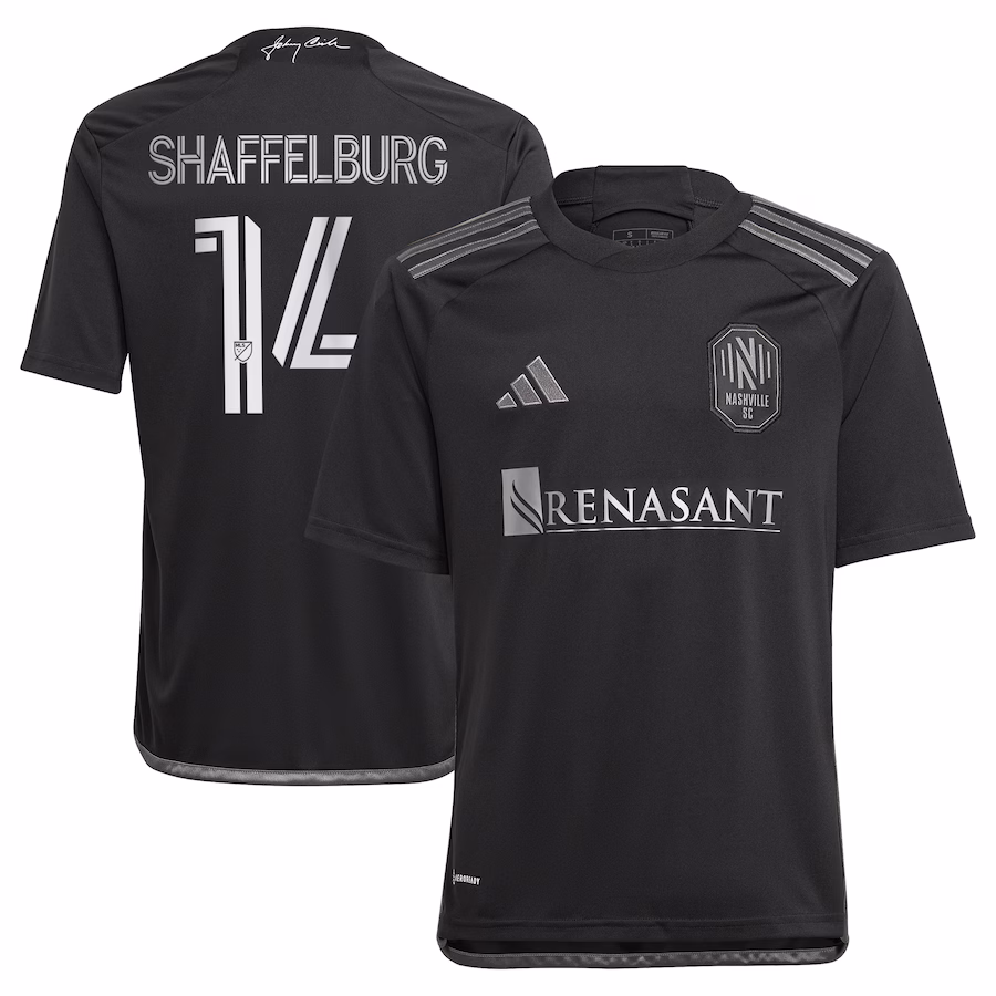 Youth Nashville SC Jacob Shaffelburg adidas Black 2024 Man In Black Kit Replica Player Jersey - Ujersey