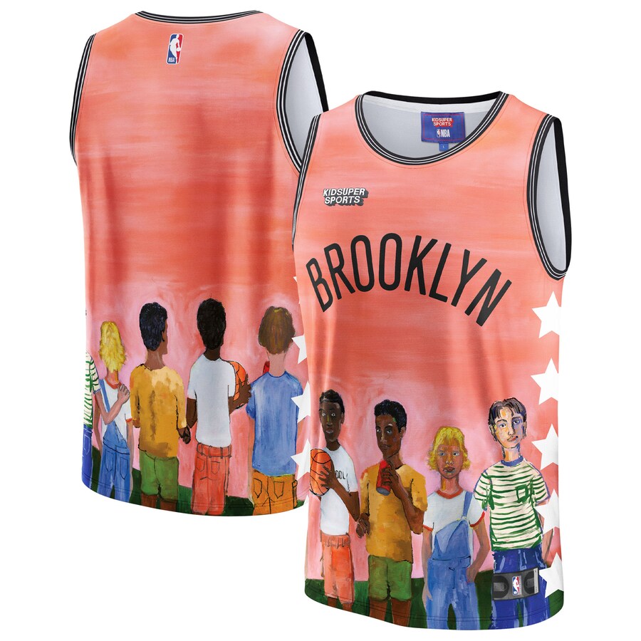 Unisex Brooklyn Nets NBA & KidSuper Studios by Fanatics Coral Hometown Jersey - Ujersey