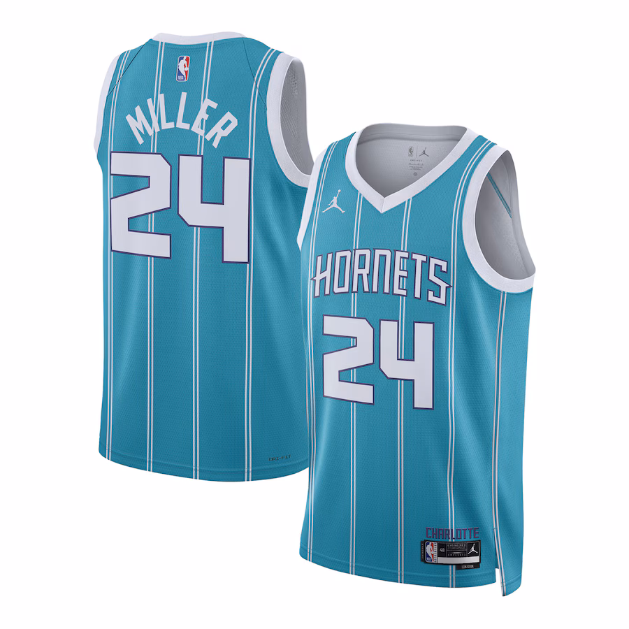 Unisex Charlotte Hornets Brandon Miller Nike Teal NBA Draft Swingman Jersey - Icon Edition - Ujersey