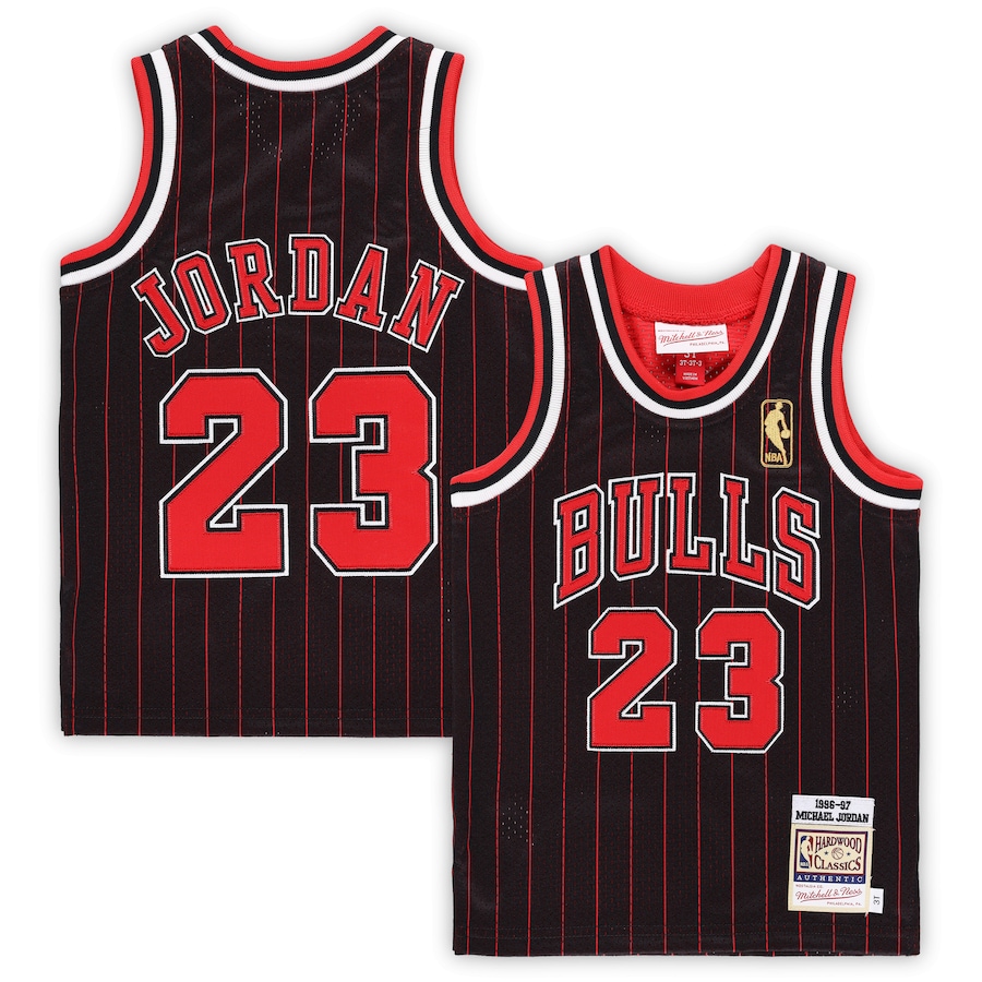 Toddler Chicago Bulls Michael Jordan Mitchell & Ness Black 1996/97 Hardwood Classics Authentic Jersey - Ujersey