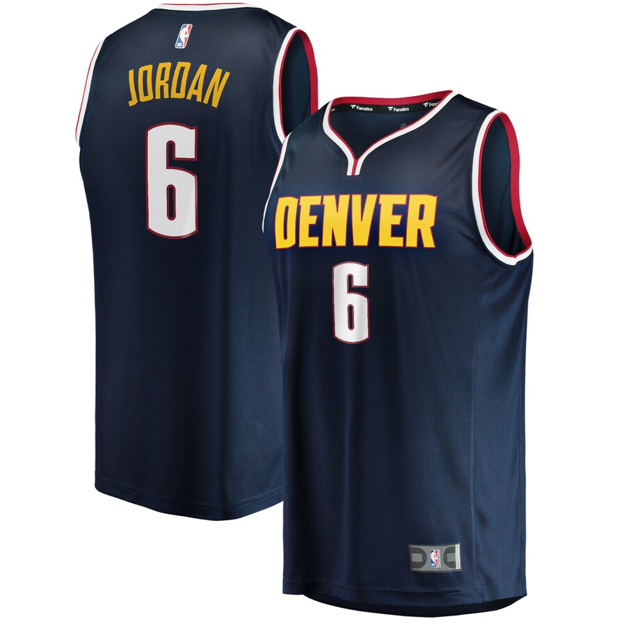 Youth Denver Nuggets DeAndre Jordan Fanatics Navy Fast Break Player Jersey - Icon Edition - Ujersey