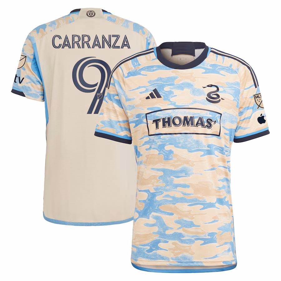 Men's Philadelphia Union Julian Carranza adidas Tan 2024 For Philly Authentic Player Jersey - Ujersey