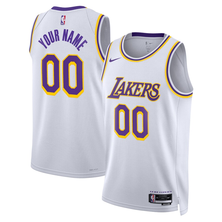Unisex Los Angeles Lakers Nike White Swingman Custom Jersey - Association Edition - Ujersey