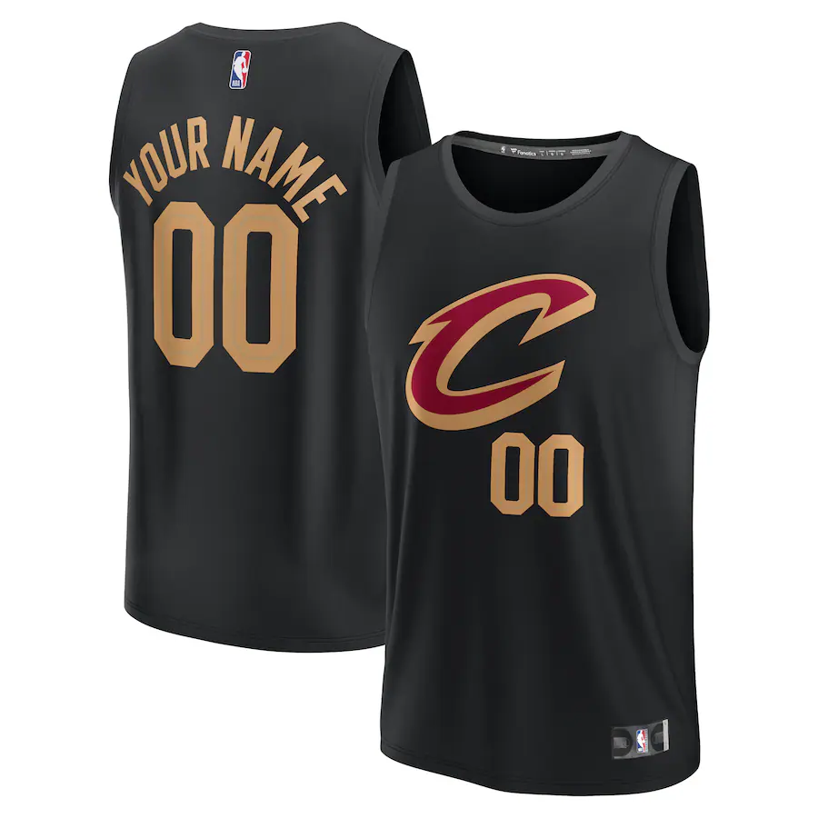Men's Cleveland Cavaliers  Fanatics Black Fast Break Custom Jersey - Statement Edition - Ujersey