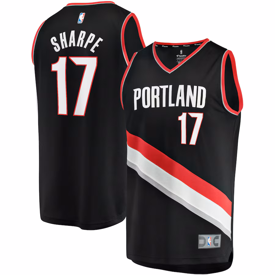 Men's Portland Trail Blazers Shaedon Sharpe Fanatics Black Fast Break Replica Player Jersey - Icon Edition - Ujersey