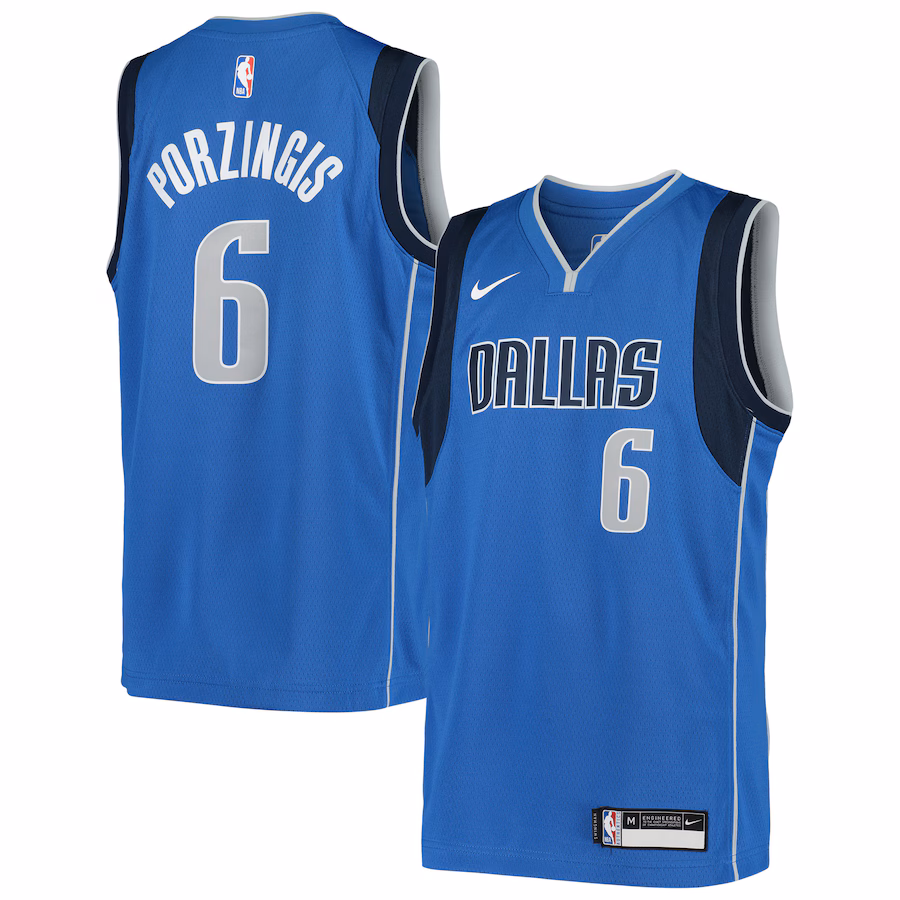 Youth Dallas Mavericks Kristaps Porzingis Nike Blue Swingman Jersey - Icon Edition - Ujersey