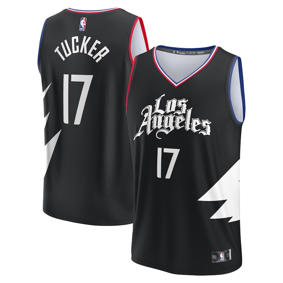 Youth LA Clippers PJ Tucker Fanatics Black Fast Break Player Jersey - Statement Edition - Ujersey