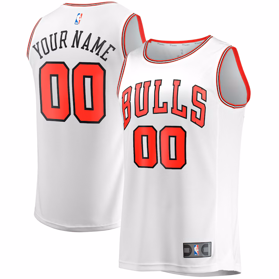 Youth Chicago Bulls  Fanatics White Fast Break Replica Custom Jersey - Association Edition - Ujersey