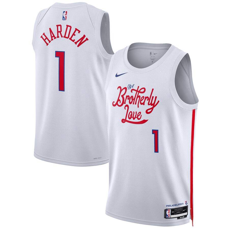 Unisex Philadelphia 76ers James Harden Nike White 2022/23 Swingman Jersey - City Edition - Ujersey