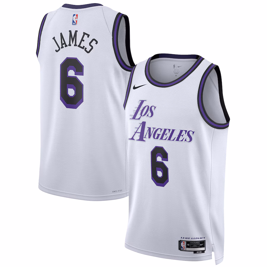 Unisex Los Angeles Lakers LeBron James Nike White 2022/23 Swingman Jersey - City Edition - Ujersey