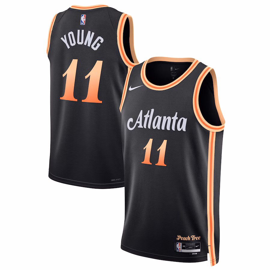 Unisex Atlanta Hawks Trae Young Nike Black 2022/23 Swingman Jersey - City Edition - Ujersey