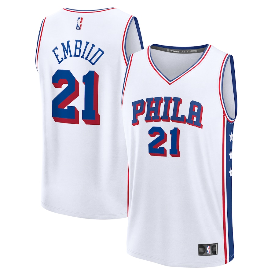 Men's Philadelphia 76ers Joel Embiid Fanatics White Fast Break Replica Player Jersey - Association Edition - Ujersey
