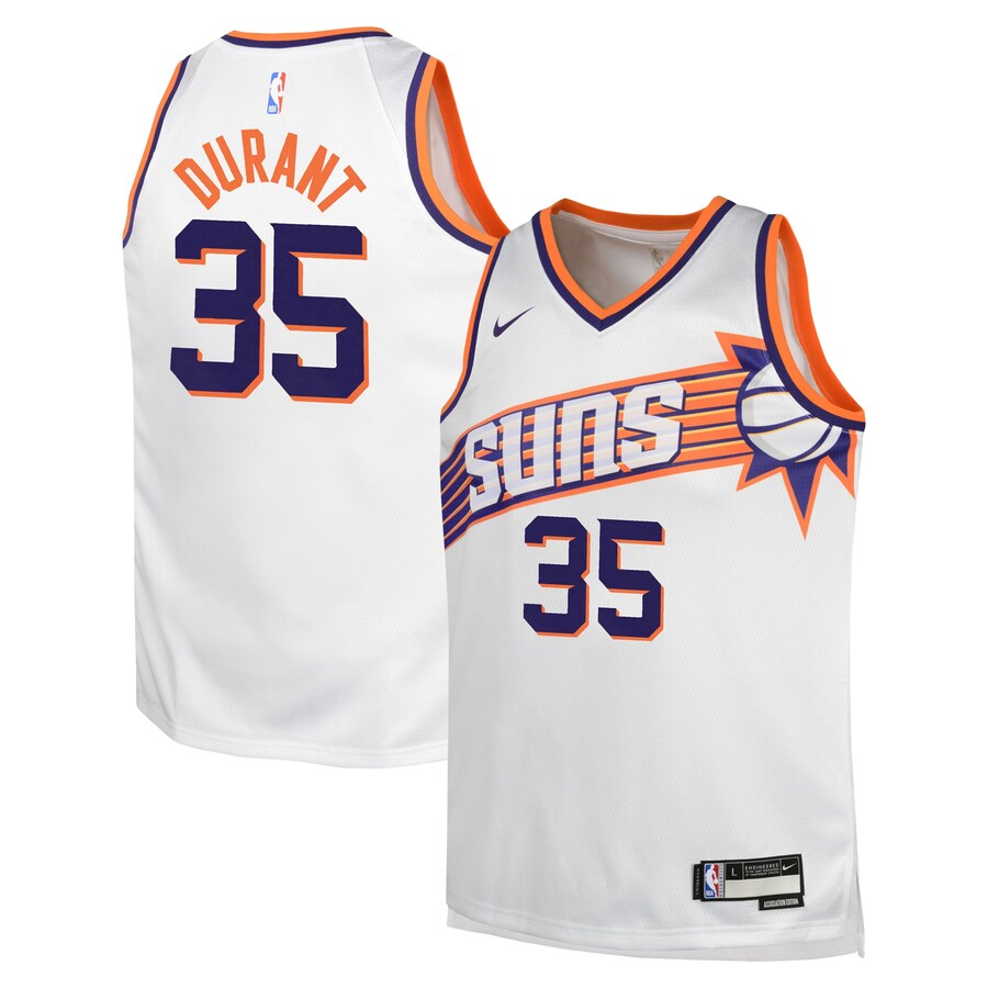 Youth Phoenix Suns Kevin Durant Nike White Swingman Jersey - Association Edition - Ujersey