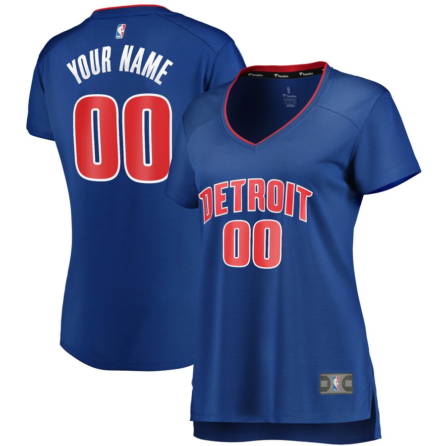 Women's Detroit Pistons Fanatics Royal Fast Break Custom Jersey - Icon Edition - Ujersey