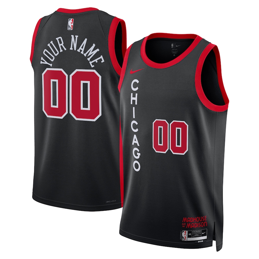 Unisex Chicago Bulls  Nike Black 2023/24 Custom Swingman Jersey - City Edition - Ujersey
