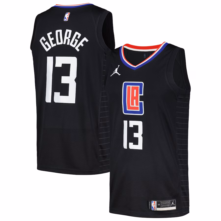 Men's LA Clippers Paul George Jordan Brand Black Swingman Player Jersey - Statement Edition - Ujersey