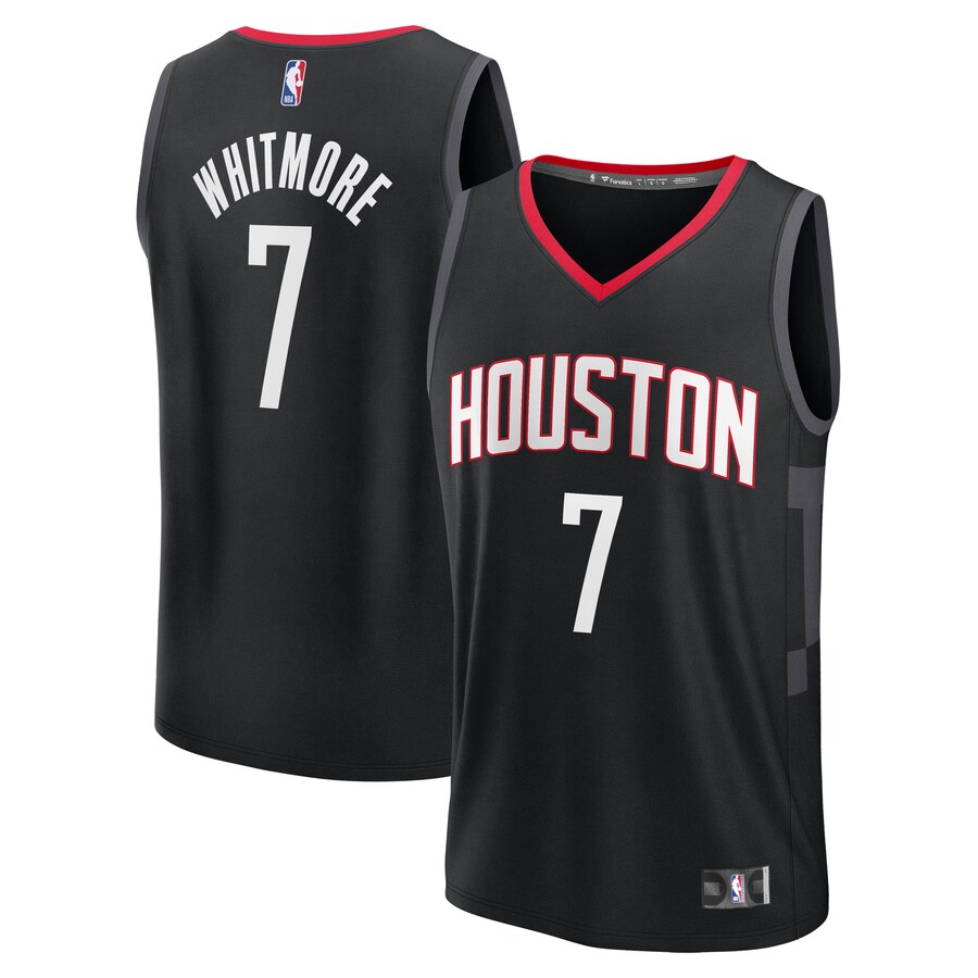 Men's Houston Rockets Cam Whitmore Fanatics Black Fast Break Replica Player Jersey - Statement Edition - Ujersey