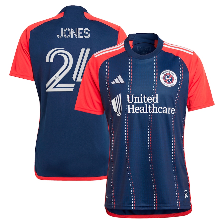 Men's New England Revolution DeJuan Jones adidas Navy 2024 Boston Tea Party Replica Player Jersey - Ujersey