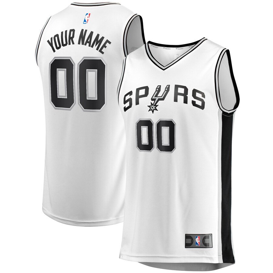 Youth San Antonio Spurs  Fanatics White Fast Break Replica Custom Jersey - Association Edition - Ujersey