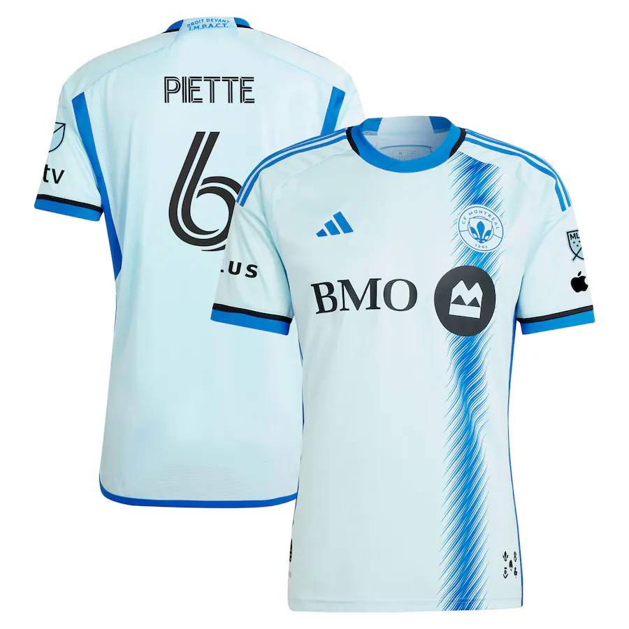 Men's CF Montreal Samuel Piette adidas Light Blue 2024 La Main Authentic Player Jersey - Ujersey