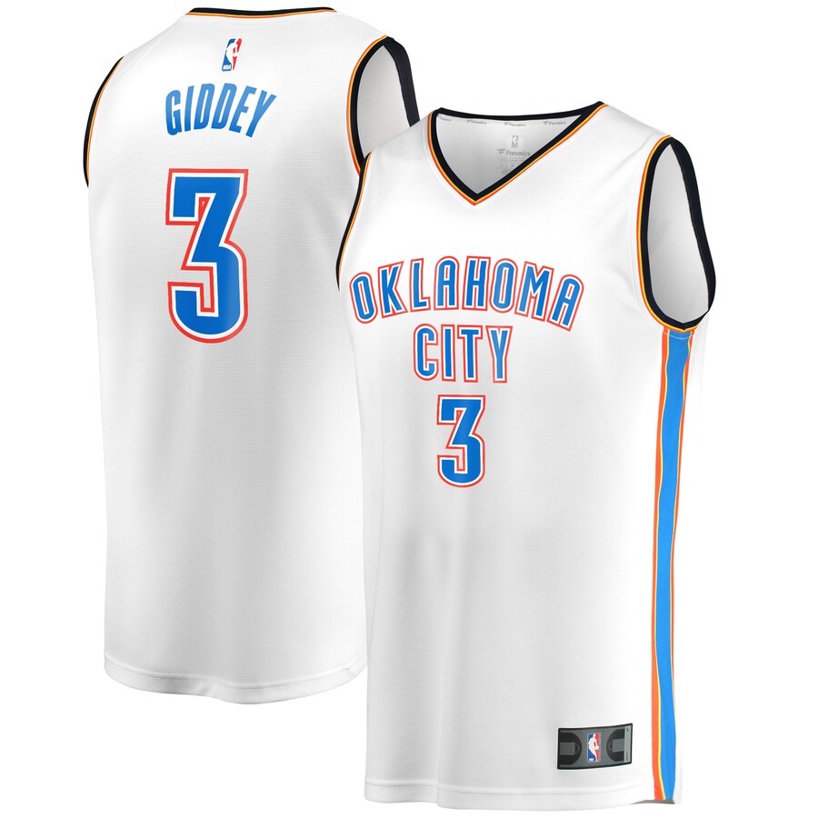 Men's Oklahoma City Thunder Josh Giddey Fanatics White Fast Break Player Jersey - Association Edition - Ujersey
